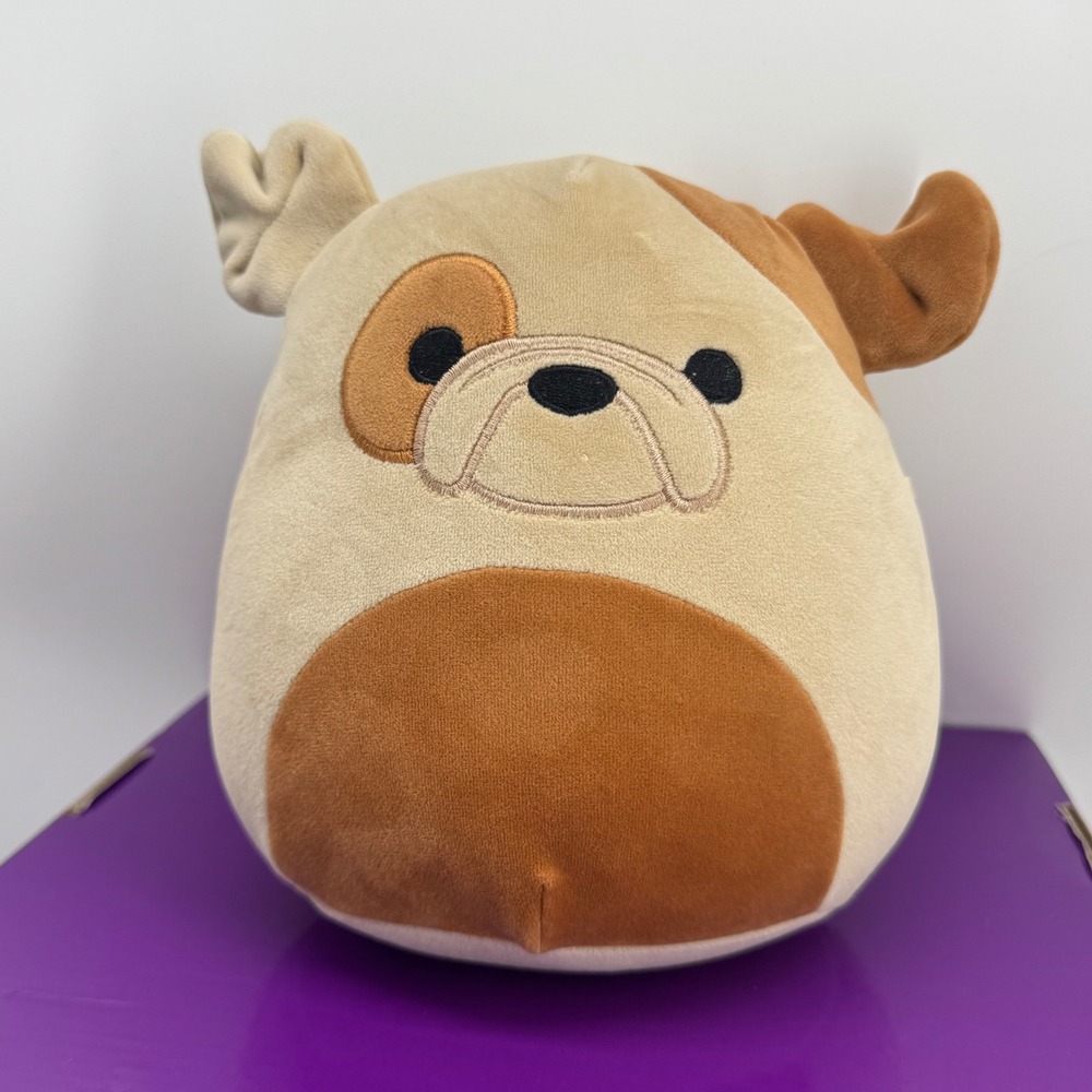 Squishmallows Brock the Bulldog 8 Inch Tan Brown Dog Plush Toy Kellytoy